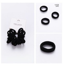 MELISSA ELASTICO CAPELLI 6.5CM 20PZ NERO