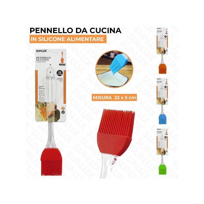 PENNELLO DA CUCINA SILICONE 22X5CM COL.ASS.