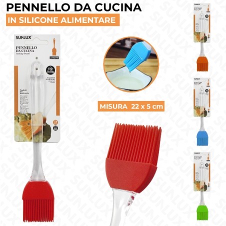 PENNELLO DA CUCINA SILICONE 22X5CM COL.ASS.