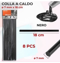 STICK COLLA A CALDO NERO 18CM 8PZ