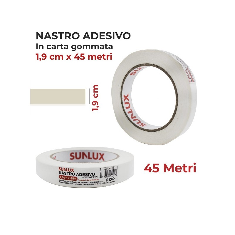 NASTROADESIVO IN CARTA GOMMATA 19X45MT