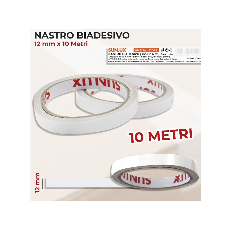 NASTRO SUN BIADESIVO 1.2CMX10MT