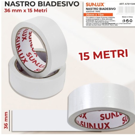 NASTRO SUN BIADESIVO 3.6CMX15M