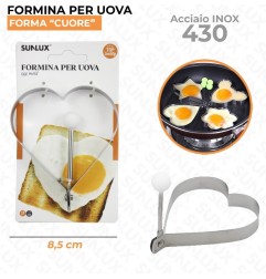 FORMINA PER UOVA ACCIAIO 430 CUORE 8.5CM