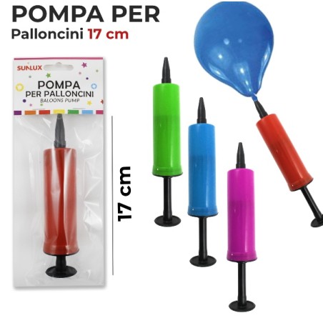 POMPA PER PALLONCINI COLORI ASS  17 CM