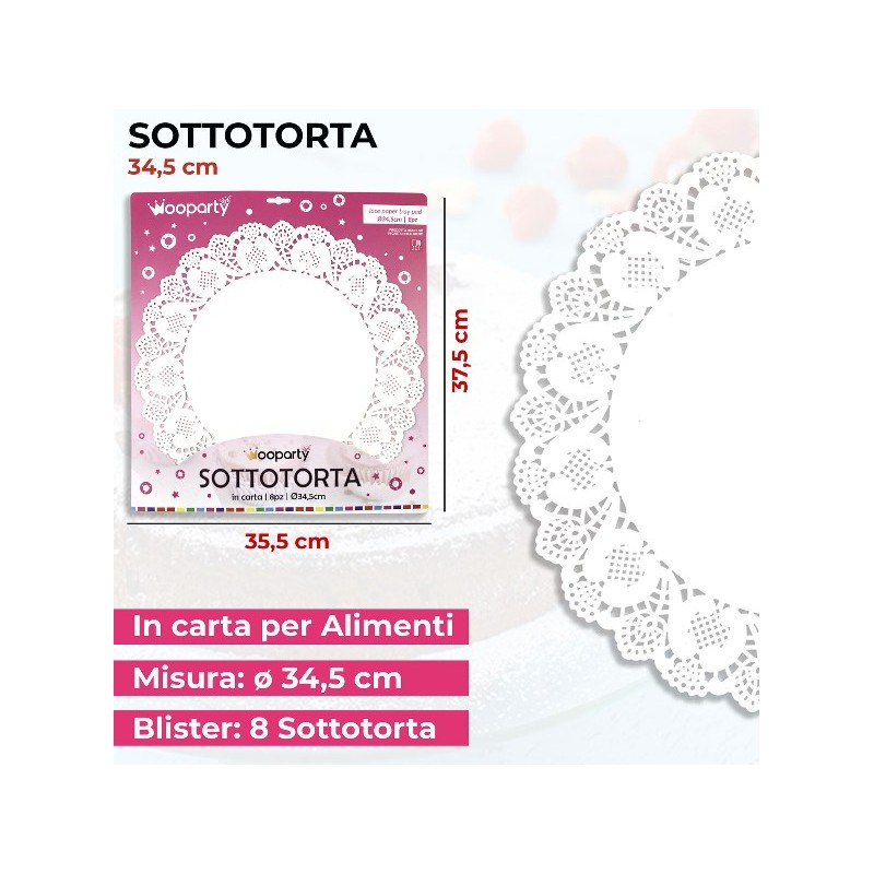 SOTTO TORTA IN CARTA D 34 5CM  8PCS