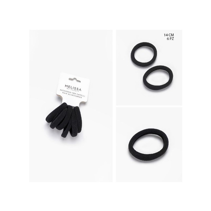 MELISSA ELASTICO CAPELLI 14CM 6PZ NERO