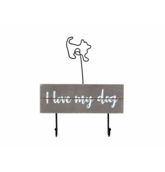 APPENDI CHIAVI 2 GANCI CANE 17x20 CM