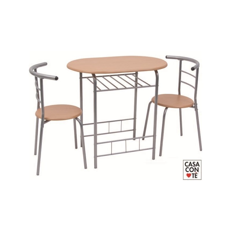 TAVOLO CON 2 SEDIE NATURALE       *cm.84