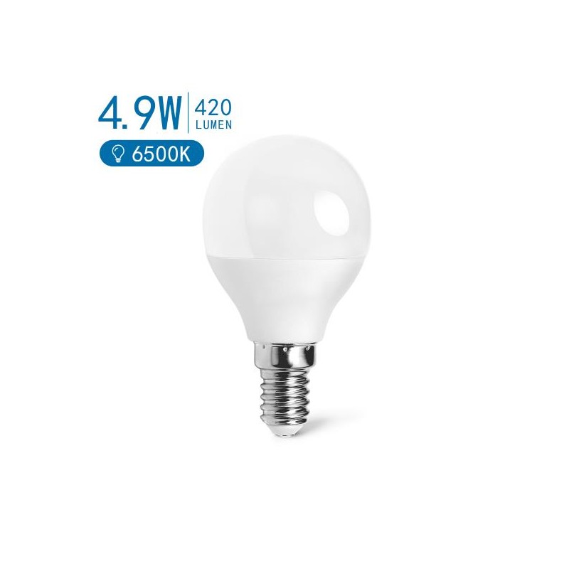 LED A5 G45 BIG ANGLE E14 4.9W 6500K