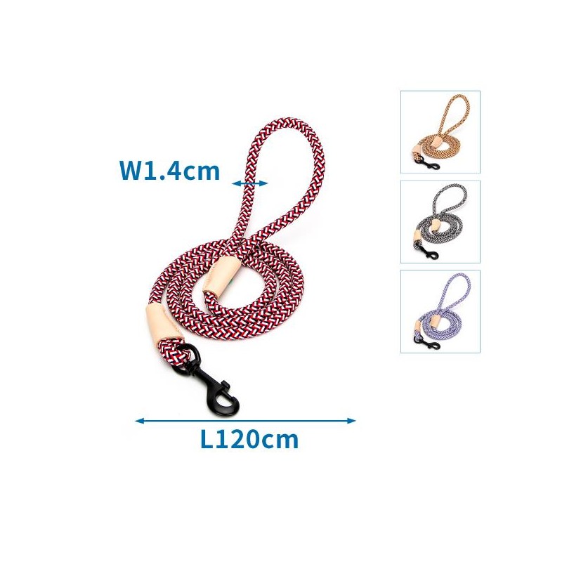 TRIGGER ROPE LEAD WITH COW LEATHER TAP B