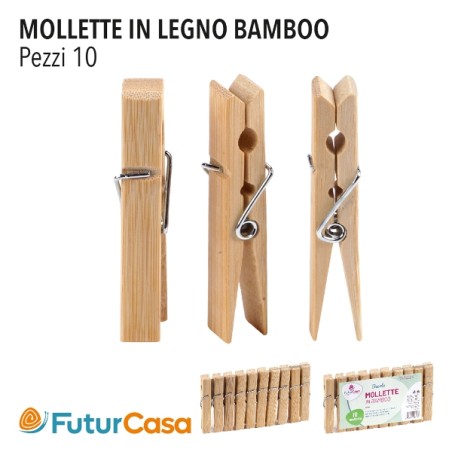 MOLLETTE IN LEGNO 10PZ BAMBOO 1567