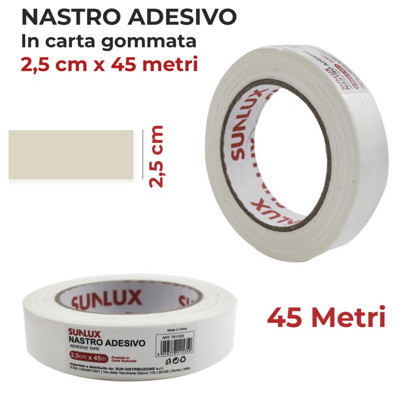 NASTROADESIVO IN CARTA GOMMATA 25*45M