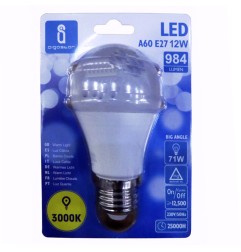 LAMPADINA LED SFERA A60 E27 12W 3000K LUCE CALDA