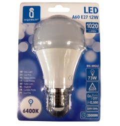 LAMPADINA LED A5 A60 SFERA E27 12W 6400K