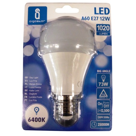 LAMPADINA LED A5 A60 SFERA E27 12W 6400K