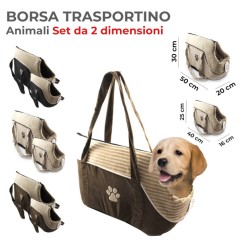 SET 2 PEZZI  BORSA E TRASPORTINO CANE COL. RAN