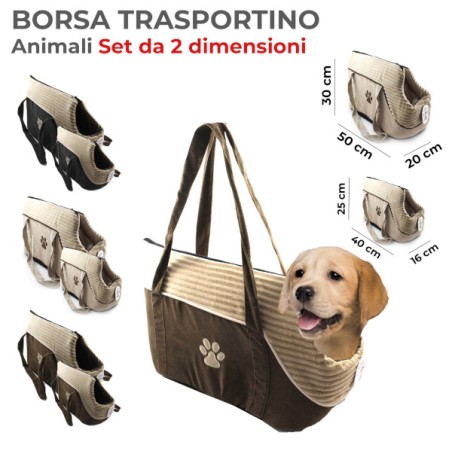 SET 2 PEZZI  BORSA E TRASPORTINO CANE COL. RAN