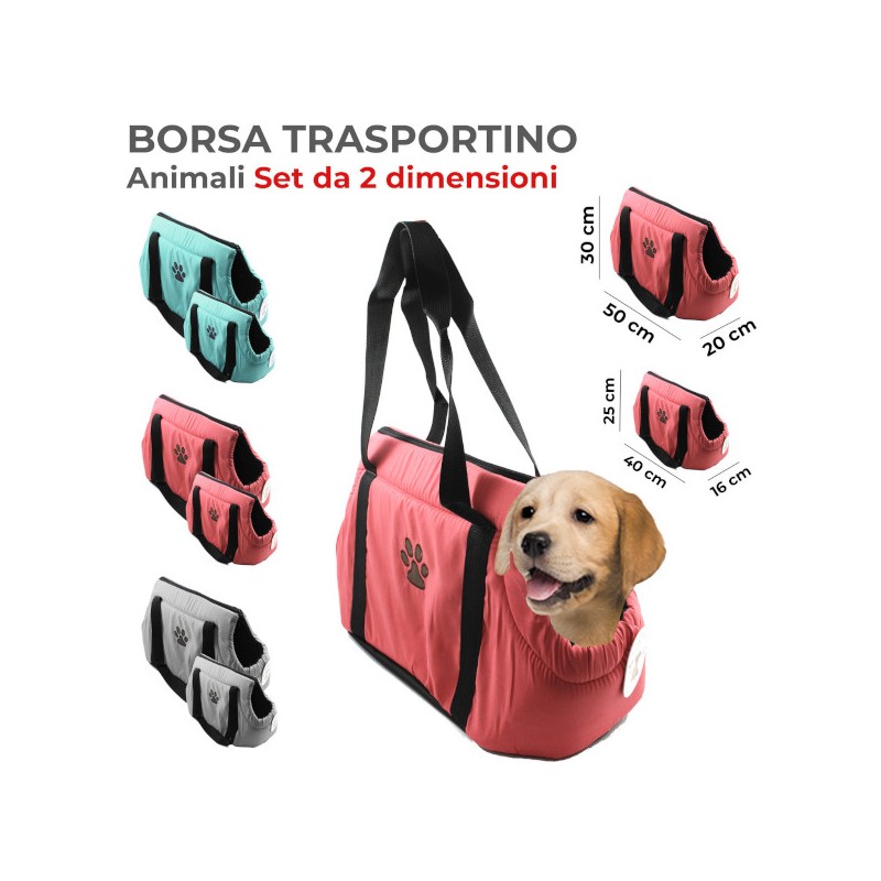 SET 2 PC BORSA TRASPORTINO CANE