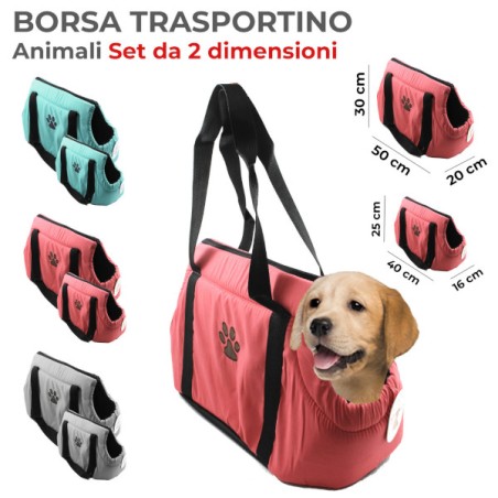 SET 2 PC BORSA TRASPORTINO CANE