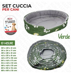 SET CUCCIA PER CANI VERDE MIS. ASS. 10PC