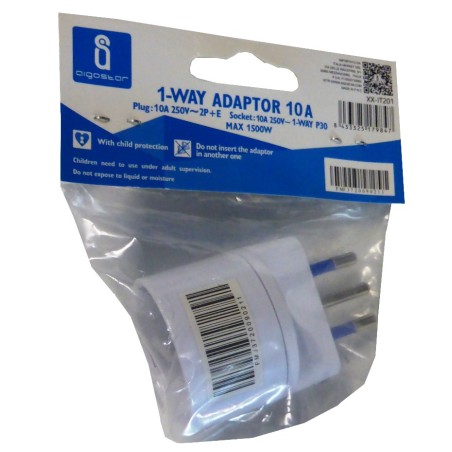 PRESA 1WAY ADAPTOR 10A WHITE