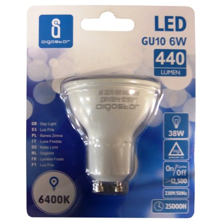 LAMPADINA LED A5 GU10 6W 6400K