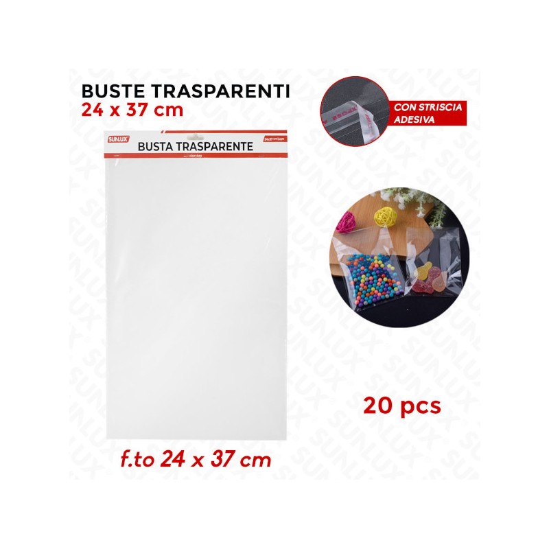 BUSTE TRASPARENTE 24X37 CM 20 PZ