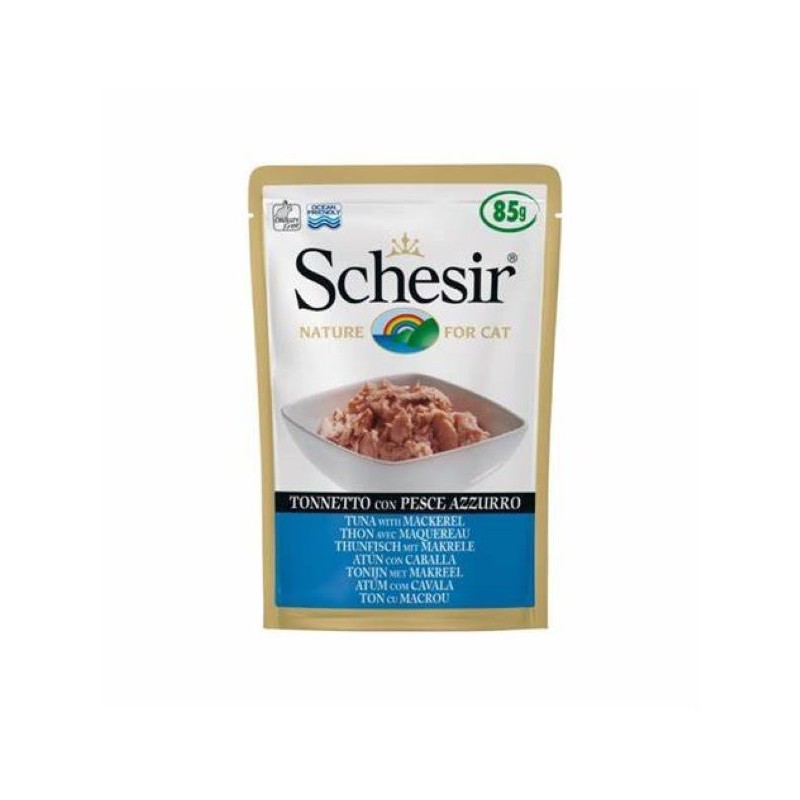 SCHESIR CAT TONNETTO CON PESCE AZZURRO 85 GR