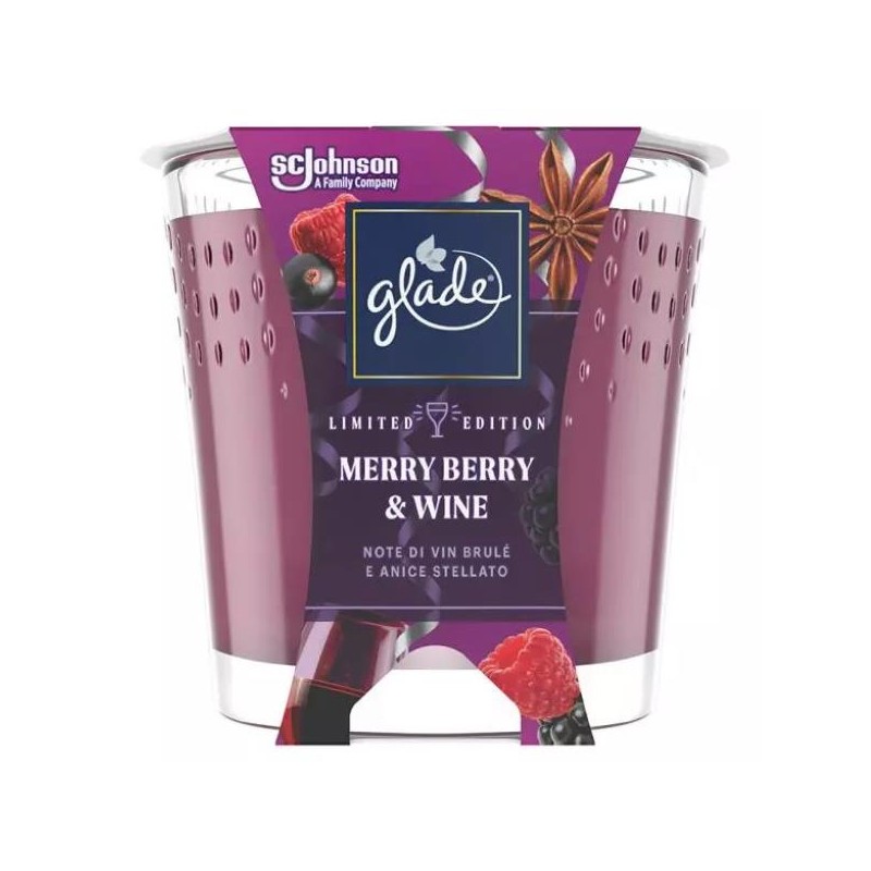 GLADE CANDELA VETRO BERRY & WINE