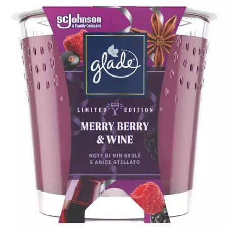 GLADE CANDELA VETRO BERRY & WINE