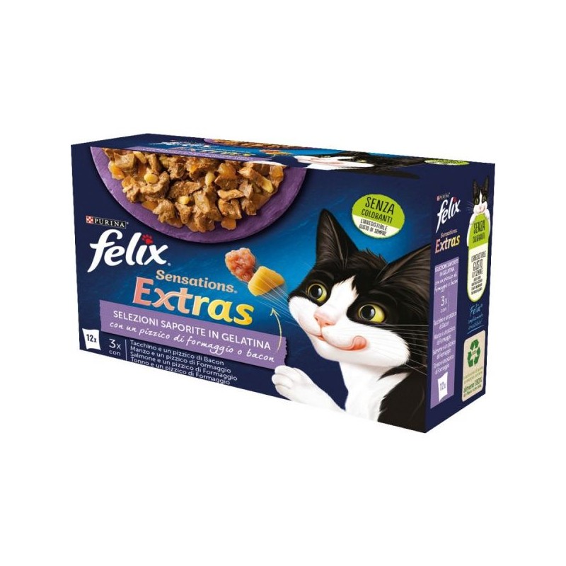 FELIX SENSATIONS EXTRAS TACCHINO&SALMONE12X85G