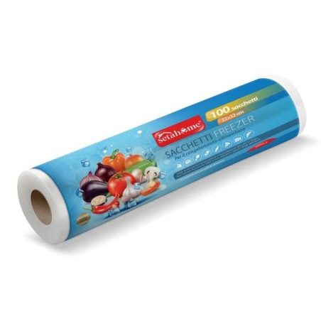 ROTOLO SACCHETTI FREEZER 100 PZ 22X32 CM