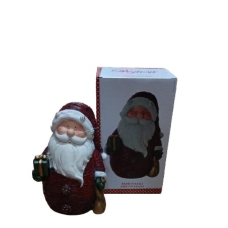 BABBO NATALE EFFETTO LEGNO CON VESTITO ROSSO 20792