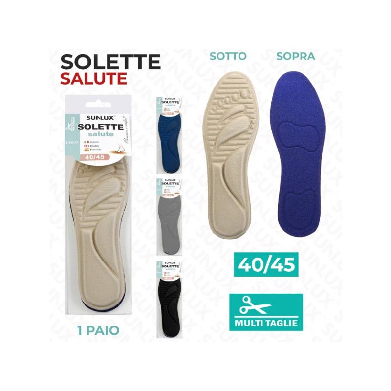 SOLETTE SALUTE UOMO MULTITAGLIE 40-45 /P