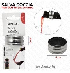 SALVAGOCCIA PER BOTTIGLIE DI VINO IN ACCIAIO