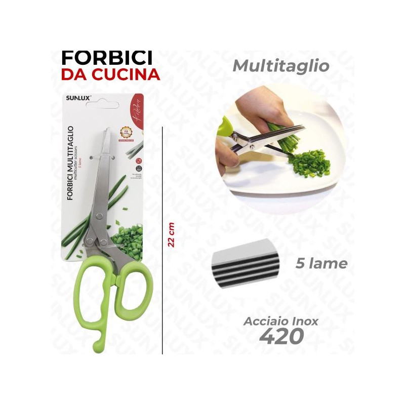 FORBICI MULTITAGLIO 5LAME ACCIAIO