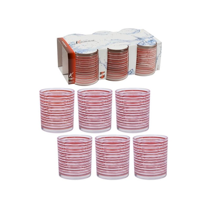 ROND  C/6 BICCH.ACQUA ROSSO