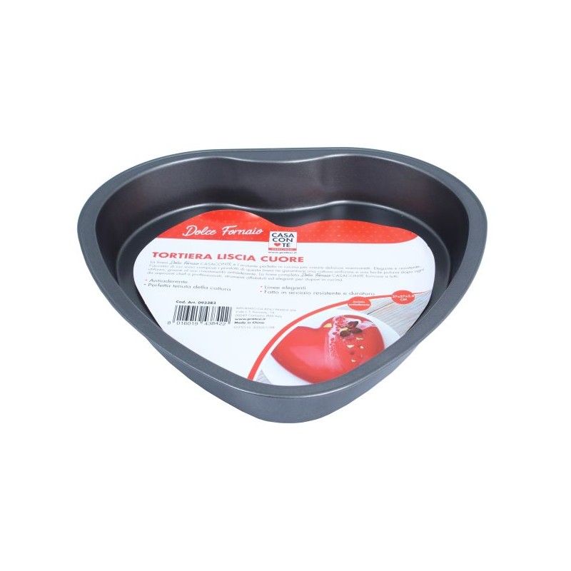 TORTIERA LISCIA CUORE 27X27X3,5CM