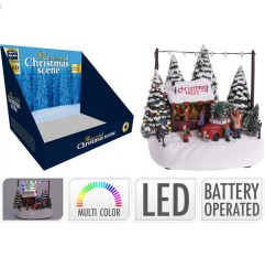 SCENA NATALE RESINA CON LED