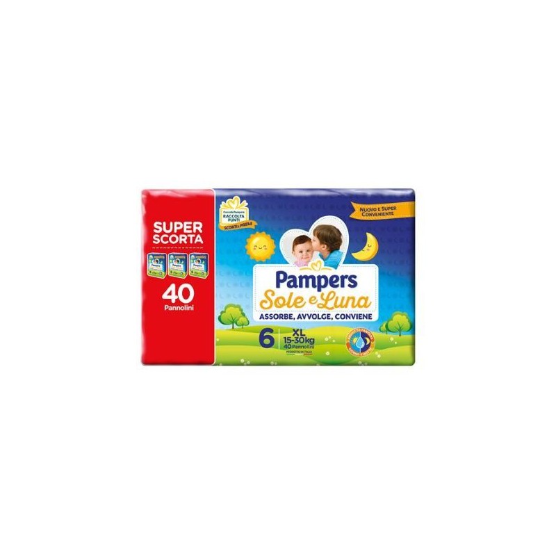 PAMPERS PANNOLINI SOLE/LUNA TG.6 XL 40PZ