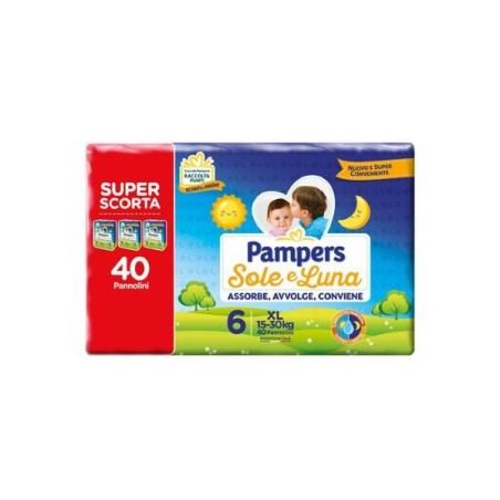 PAMPERS PANNOLINI SOLE/LUNA TG.6 XL 40PZ