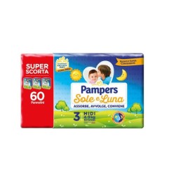 PAMPERS PANNOLINI SOLE&LUNA TG3 MIDI 60PZ
