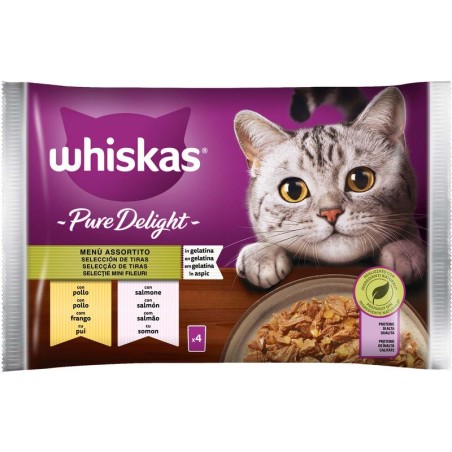 WHISKAS PURE DELIGHT 4X85GR MENU ASSORT.