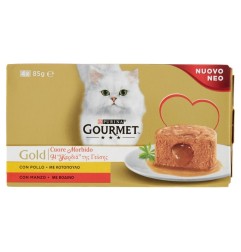 GOURMET GOLD CUORE MORBIDO POLLO E MANZO 4X85GR