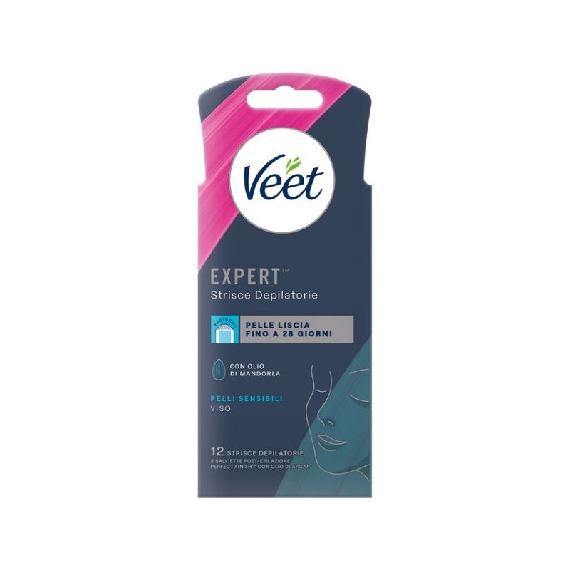 VEET EXPERT STRISCE VISO PELLI SENSIBILI 12PZ