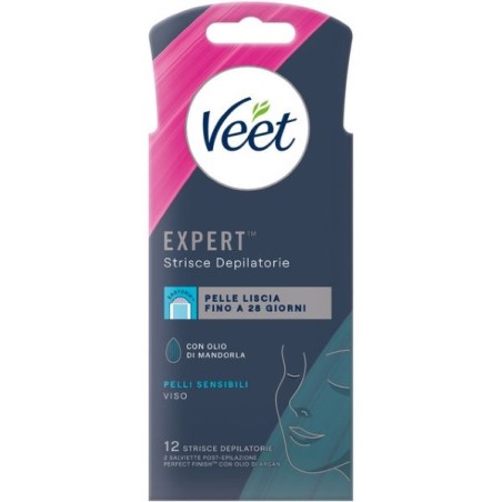 VEET EXPERT STRISCE VISO PELLI SENSIBILI 12PZ