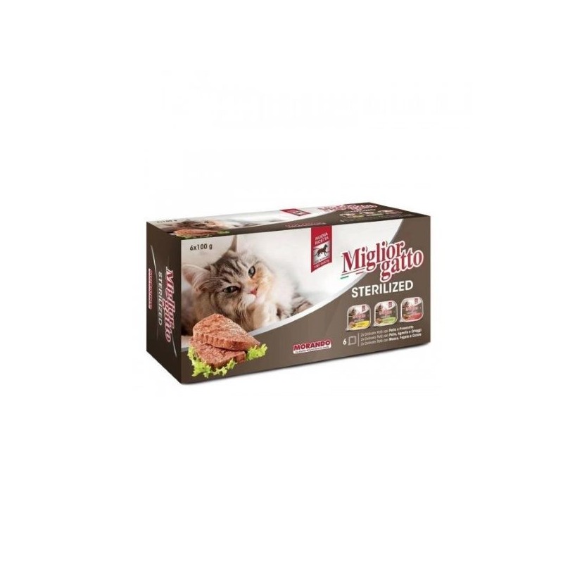 MIGLIORGATTO STERILIZED PATE' MULTIPLA 6X100GR