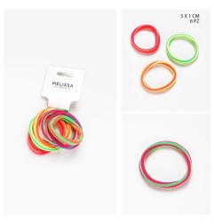 MELISSA ELASTICO CAPELLI 5X1CM FLUO RIGHE 6PZ