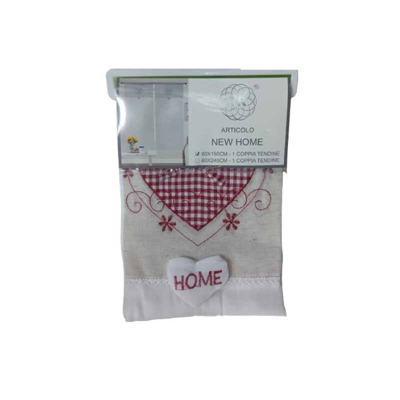 COPPIA TENDINE CUORE  NEW HOME 60X150CM 60X240CM
